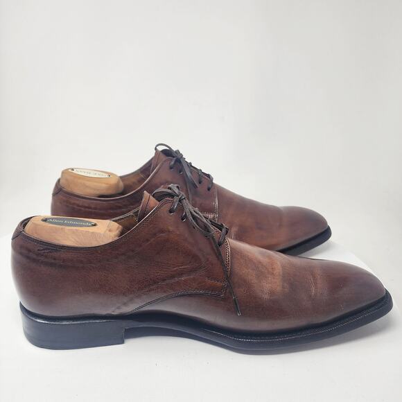 Faconnable Derby Dress Shoes Men 10.5 Brown Leather Plain Toe Fresh Polish 7162 main image 13